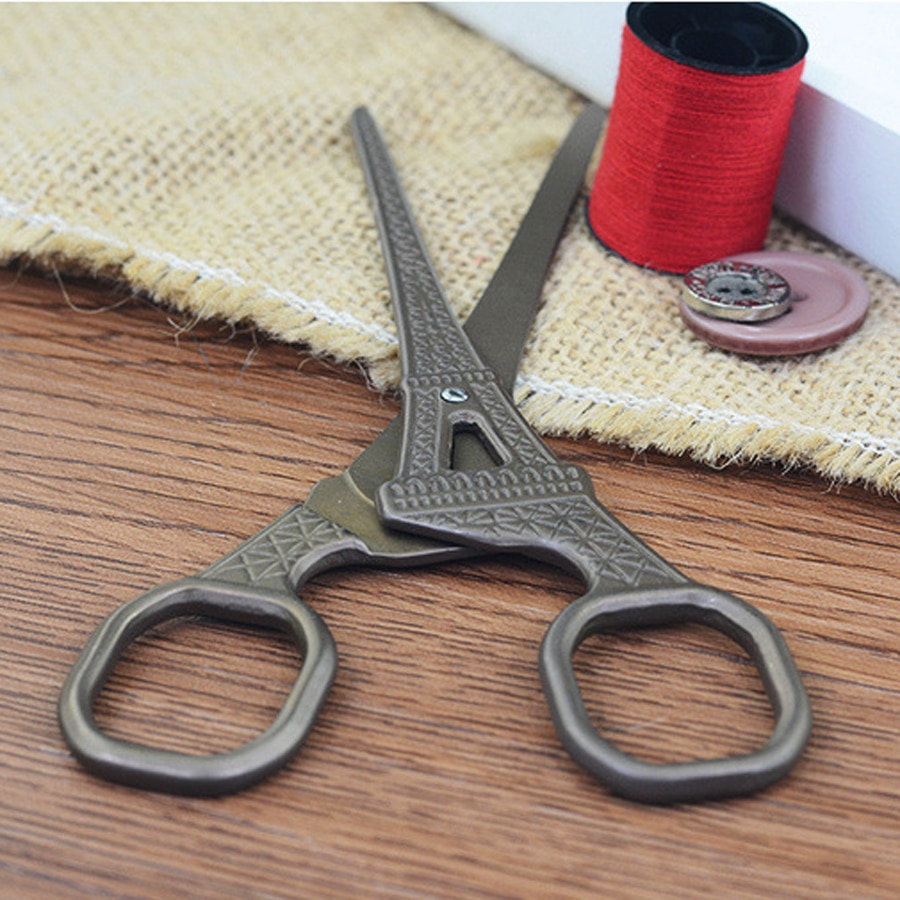 Ciseaux en tissu Vintage en titane 14cm | Ciseaux à motif Notre-Dame De Paris, articles artisanaux, outils ménagers, 1 pièce