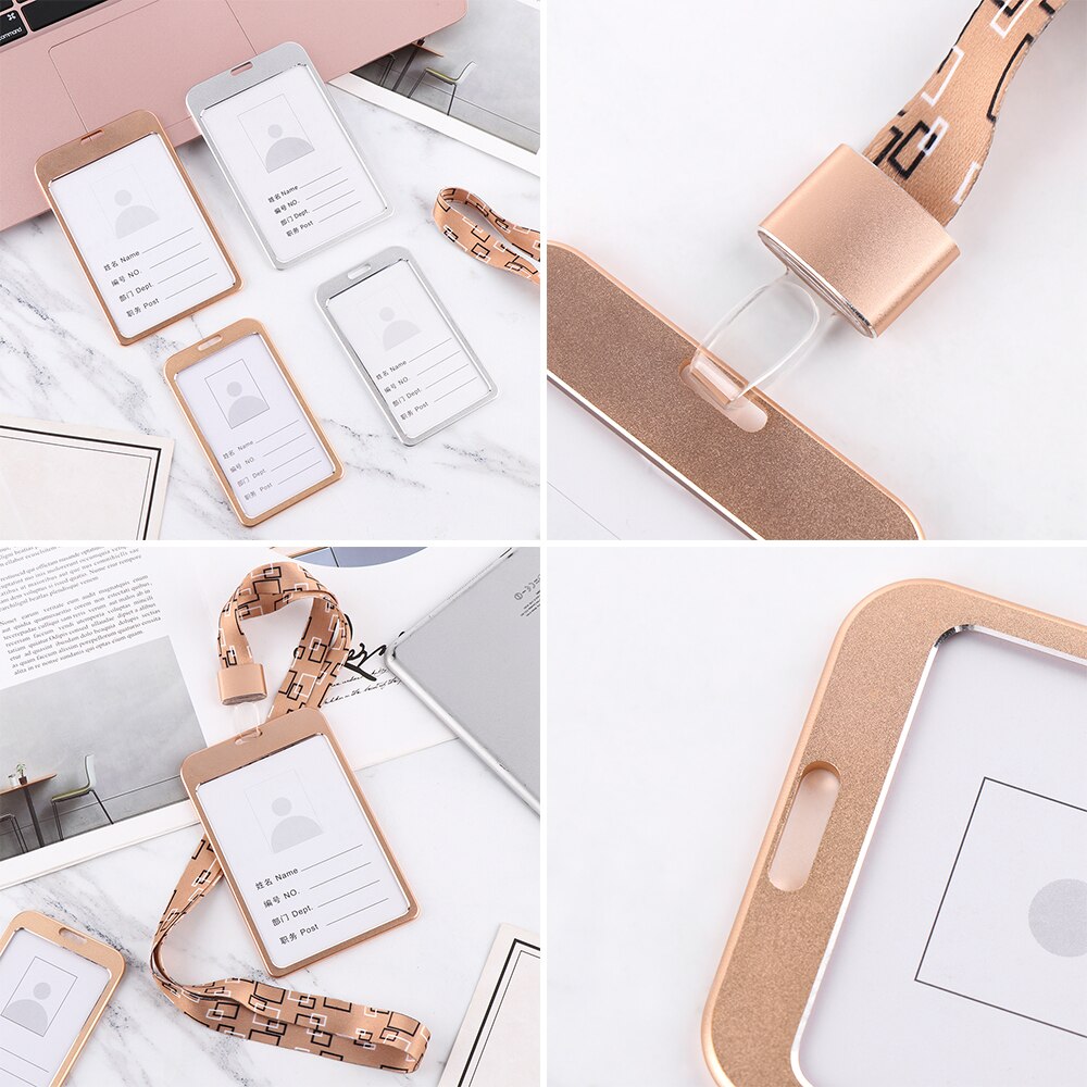 Aluminum Alloy Office Card Storage Supplies Pass Badge Card Sleeve Multi-use Work Card Holder Protector Cover ID Business Case