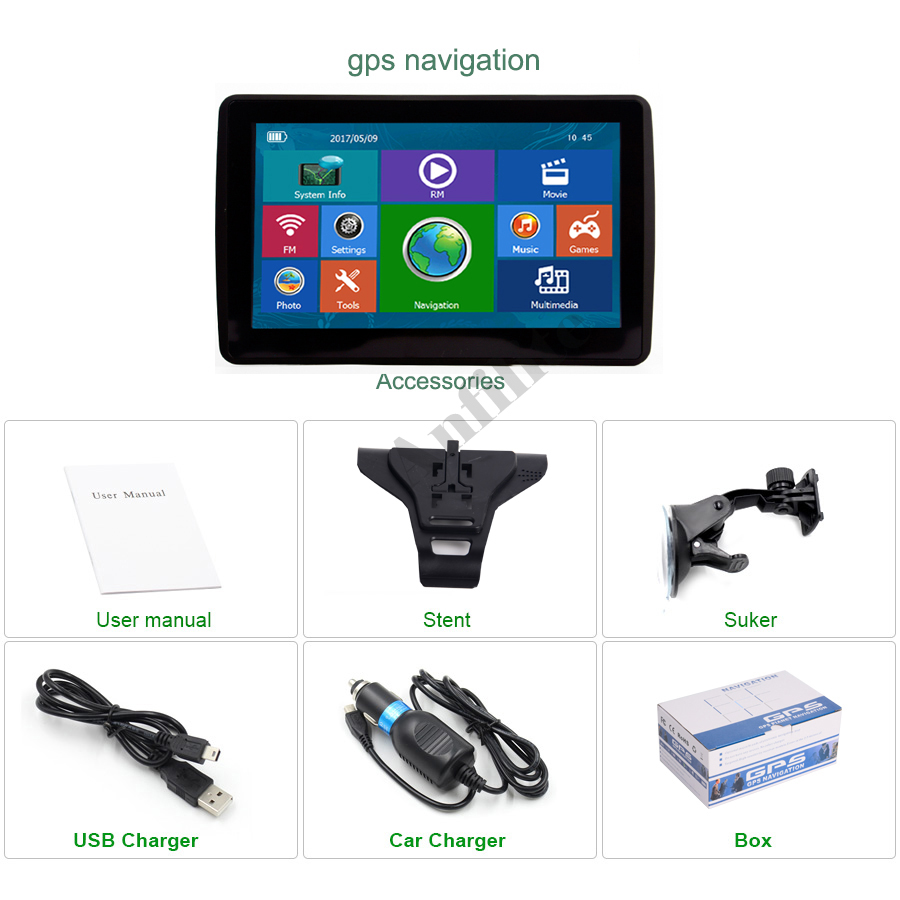 Anfilite 7 inch 800x480 MSB2531 car vehicle navigator Windows Ce 6.0 128M 4GB Bluetooth avin truck GPS Navigation with sunshade