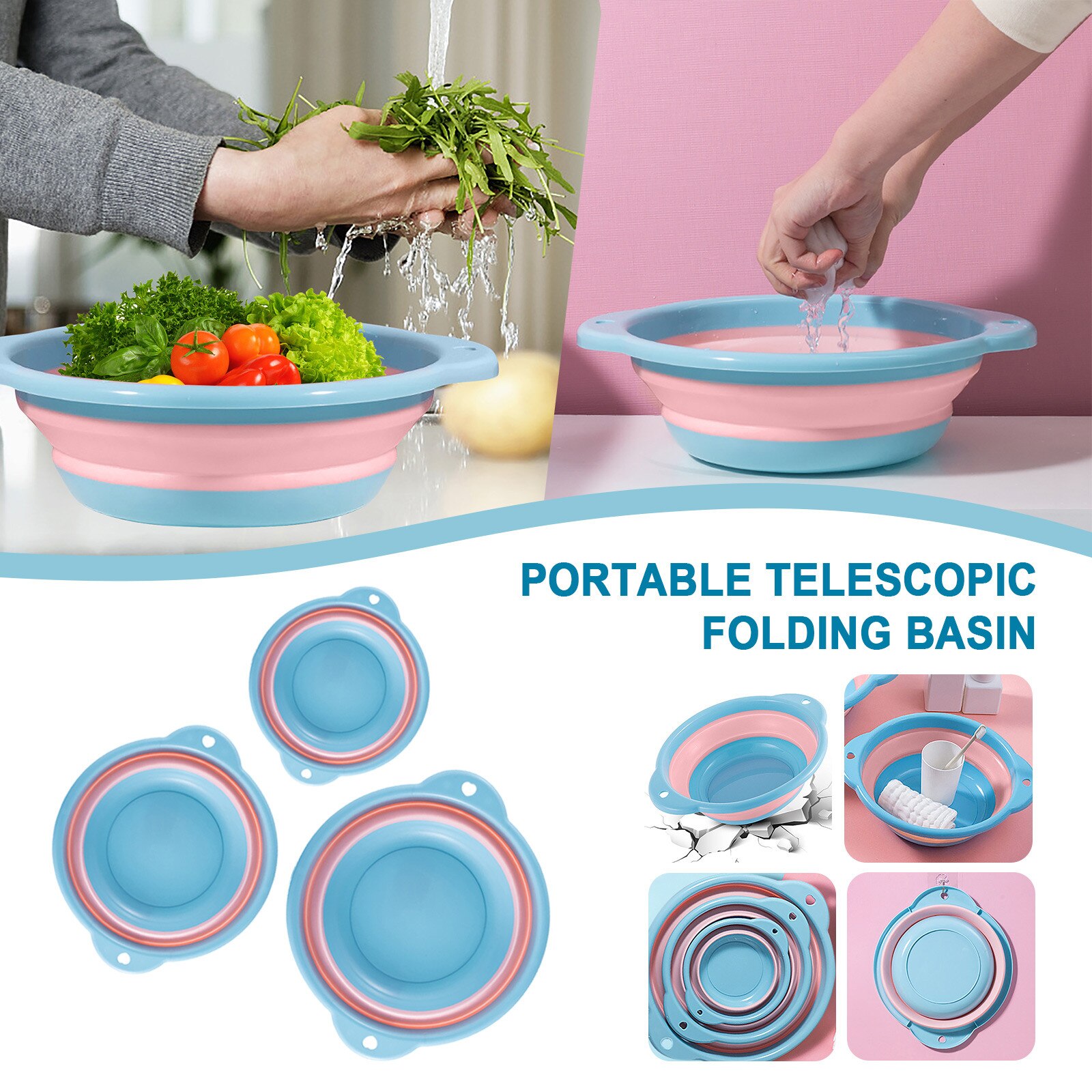 Multifunctional Camping Supplies Portable Telescopic Folding Silicone Plastic Basin Washbasin Folding Basin Складной Таз @40