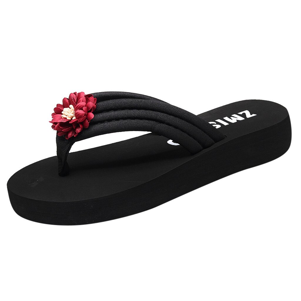 Tongs à Clip pour femmes, style bohème, antidérapantes, chaussures de plage, tendance: Red / 39