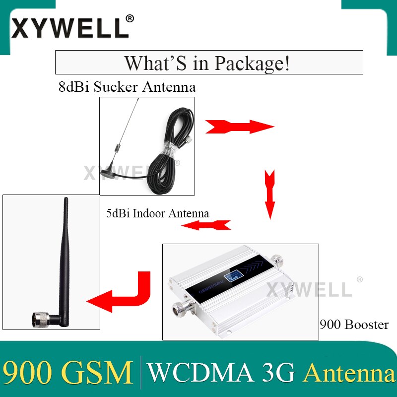 Big Gsm signal booster UMTS 900 3g signal booster 2G GSM 900 MHz Cellular Signal Repeater Verstärker Mit Sauger antenne