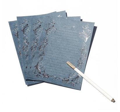 4 szt. klasyczny papier robić pisania wytłaczanie na gorąco papier kopertowy pisanie kartka z wiadomością rysunek szkicownik projekt blankiet firmowy materiały piśmienne: F