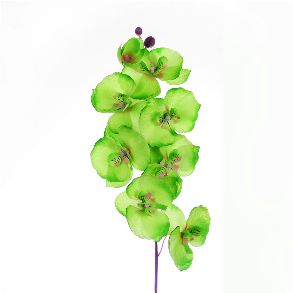 Bouquet d'orchidées artificielles, fleurs DIY, fleurs artificielles orchidées papillon, fleurs de Phalaenopsis, pour mariage, décoration pour la maison, 1 pièce: Green
