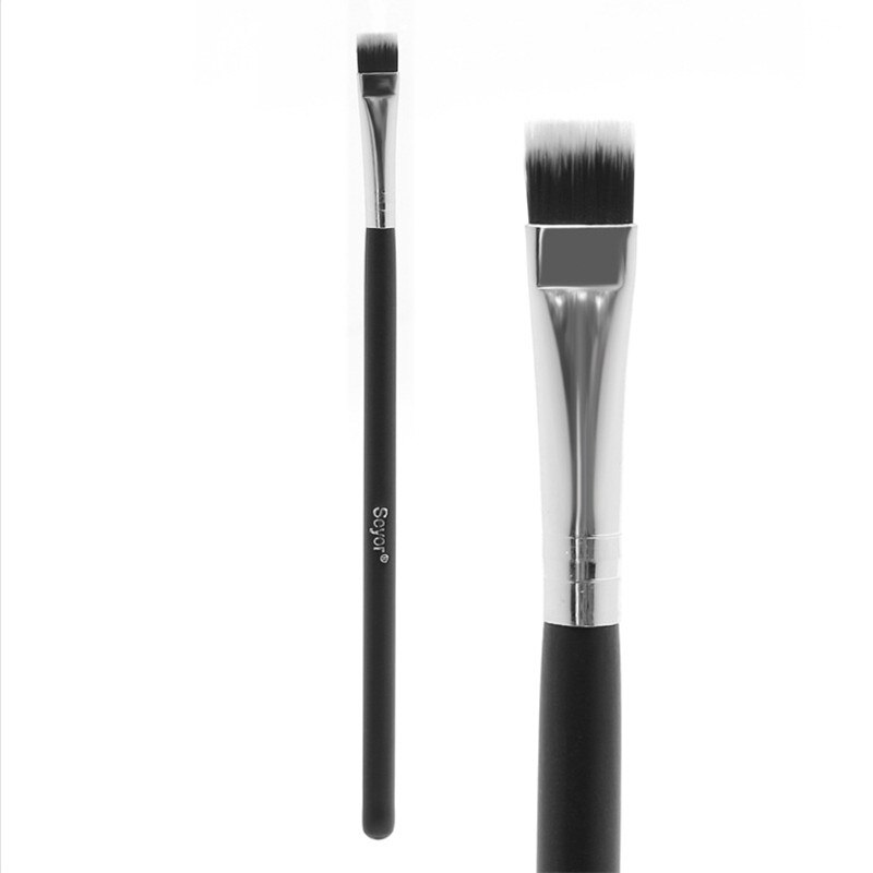 Flat Head Makeup Brushes Wooden Handle Highlighter Brush Eyebrow Brush T Region Beauty Tool