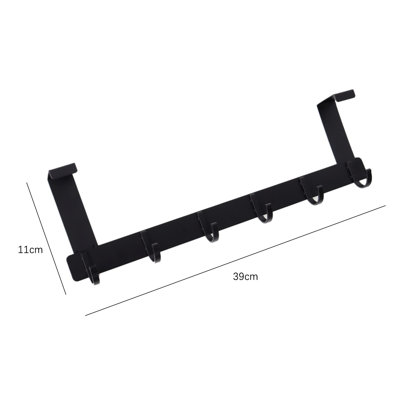 Crochet de porte arrière pour armoire de cuisine, espace porte arrière en Aluminium, support de rangement suspendu, outils d&#39;organisation d&#39;épicerie: Black 6 Hooks