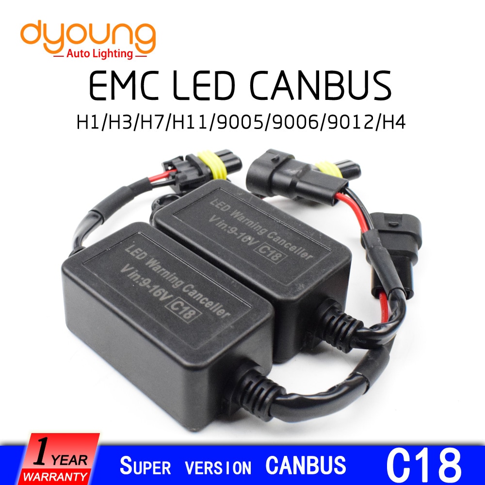 Decoder Led Canbus H7 Belastingsweerstand Versterken Led Canceller H4 Koplamp Emc H1 H3 H8 H9 H11 880 9005 9006 9012 Hir2 2Pcs C18