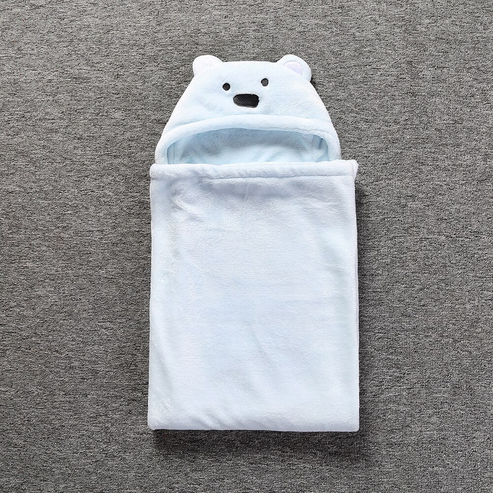 Outono e inverno saco de dormir modelos urso bebê coral velo colcha swaddling bebê quente saco de dormir do bebê meninos e meninas roupas