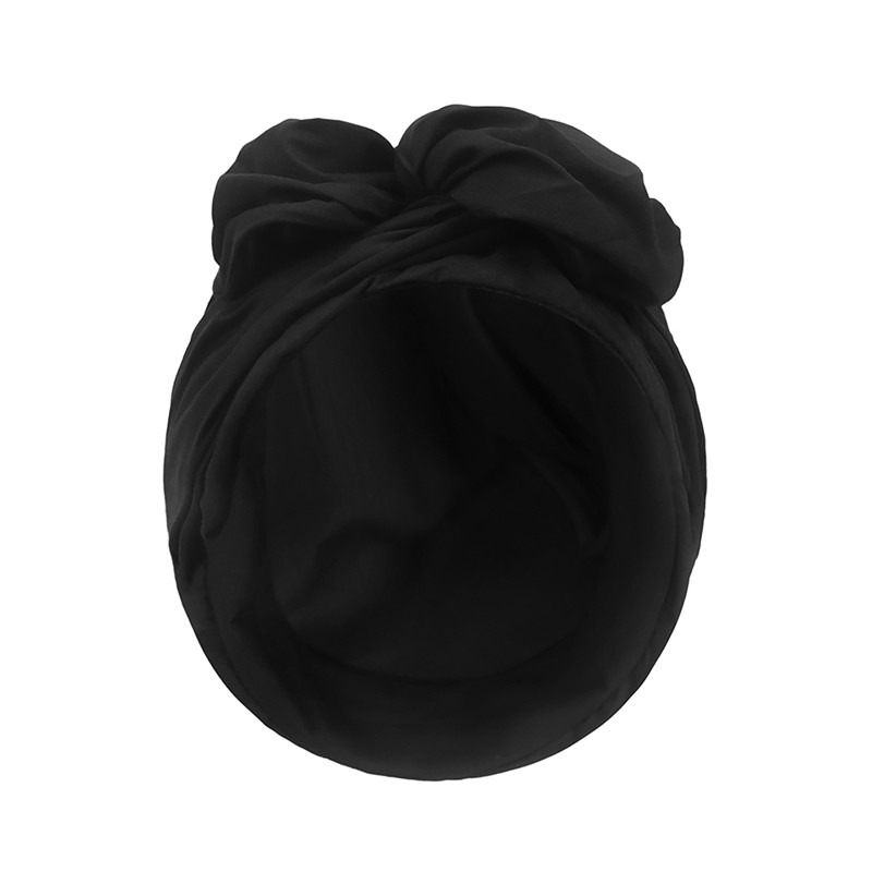 Gorro turbante Vintage francés, Bandana femenina a la , diadema para mujer, gorro para cubrir el cabello, envolturas para la cabeza para mujer, pañuelo musulmán para la cabeza: Negro