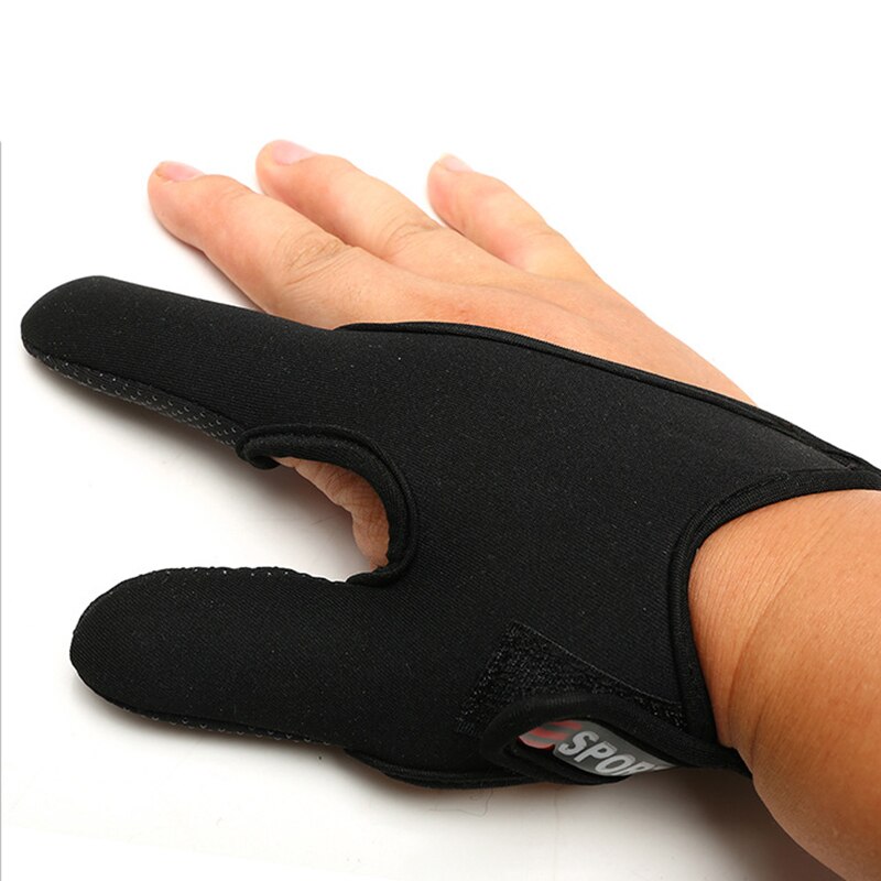 Guantes de pesca transpirable antideslizante portátil pulgar índice dedo Protector herramienta al aire libre ciclismo pesca derecha pesca guantes de pesca: Black
