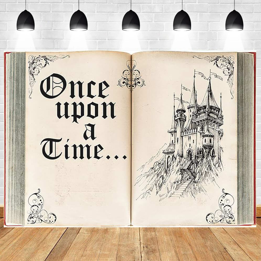 Fairy Tale Books Theme Magic Book Forest Photography Background Storybook Wonderland Romantic Wedding Birthday Decor Supplies: L / Beige