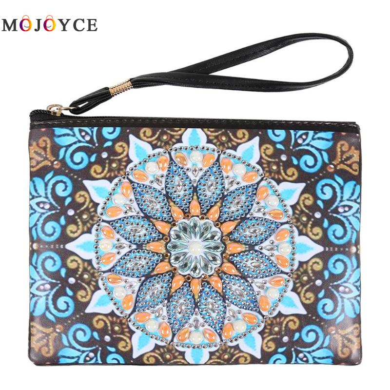 Women Wristlet Bags DIY Special Shaped Diamond Painting Zipper Wallet Women Clutch Coin Purses: Geometric 3