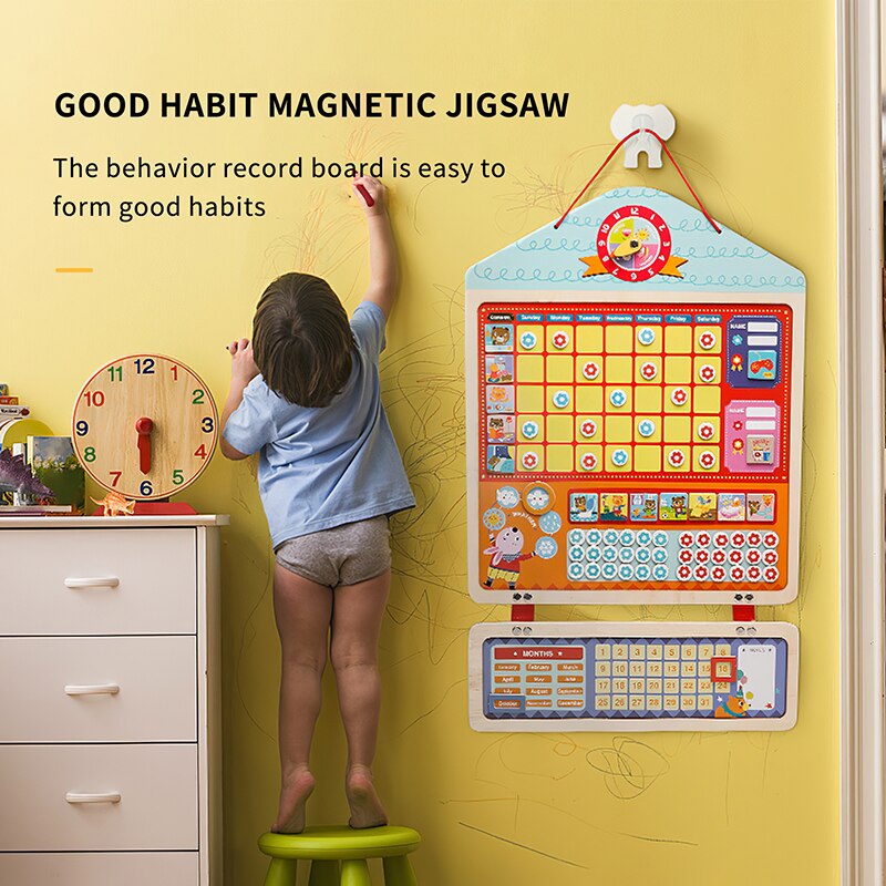 Beløn adfærdskort pædagogisk god opførsel magnetisk kortbord multifunktion til børn børn børnehave magnetisk diagram