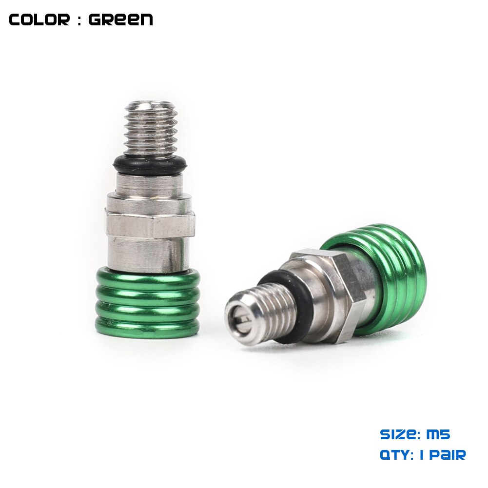 Válvula de alivio de purga de aire de horquilla delantera de tornillo Universal M5 para CR CRF YZ YZF WRF KX KXF RMZ 85 125 250 450 MX Motocross Enduro: GREEN