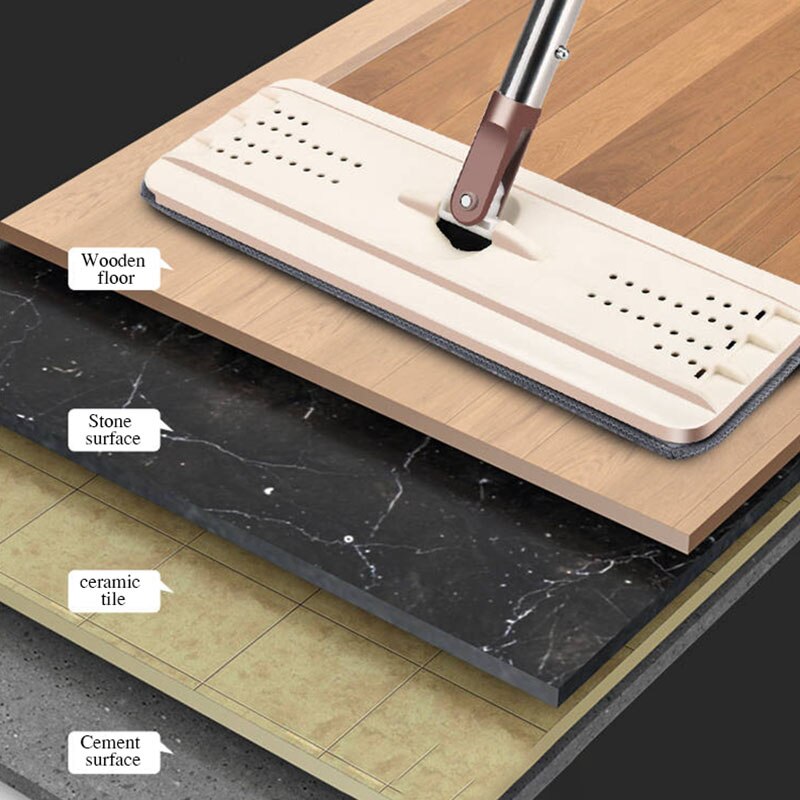 Kit d'outils de nettoyage de serpillière | Carrelage rotatif à 360 degrés sol en marbre pour salon cuisine JS23