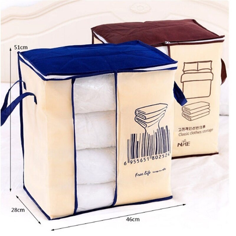 Non-woven Draagbare Kleding Opbergtas Organizer 45.5*51*29Cm Vouwen Closet Organizer Voor Kussen quilt Deken Beddengoed