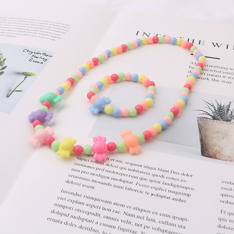 Enfants été style collier bracelet costume bébé doux cheveux accessoires bijoux pentagramme printemps: PU ciel