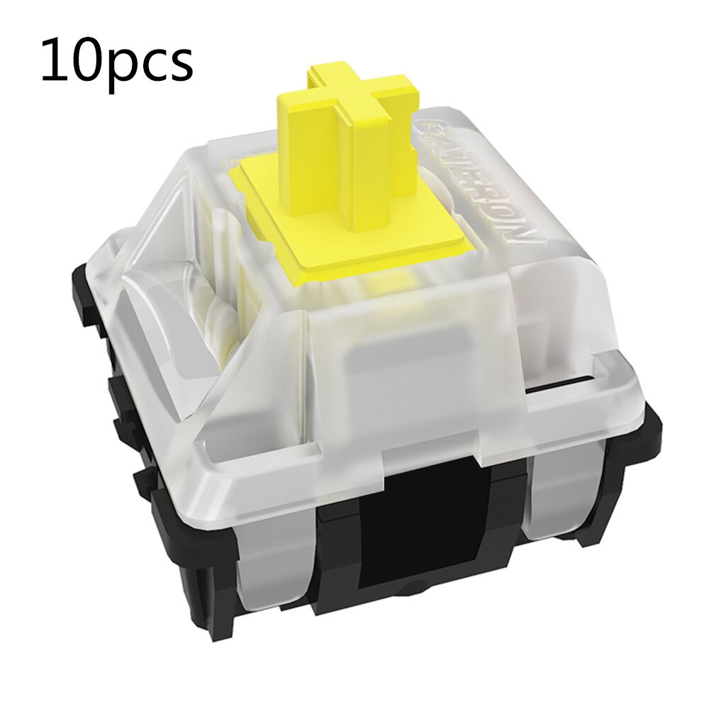 Gateron-interruptor óptico para reemplazar el Teclado mecánico, conmutador óptico GK61 SK64, azul, rojo, marrón, negro, amarillo, eje blanco: 10Pcs Yellow