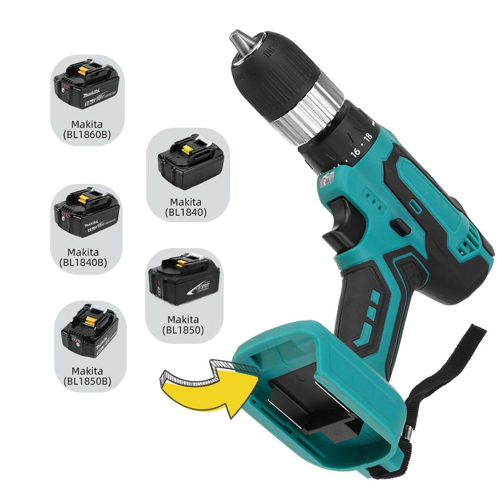 13mm Electric Drill 3/8-Inch Chuck Cordless Screwdriver for Makita DC18V Battery Wireless Power Drill Screwdriver Power Tools
