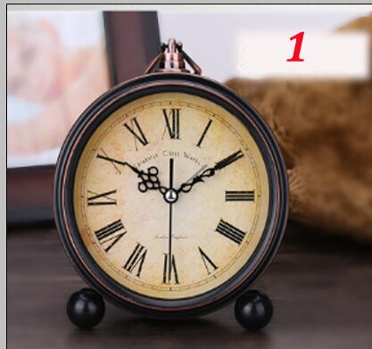 4 Inch Retro Amerikaanse Stille Klok Creatieve Mute Horloge Thuis Slaapkamer Kantoor Klokken: 1