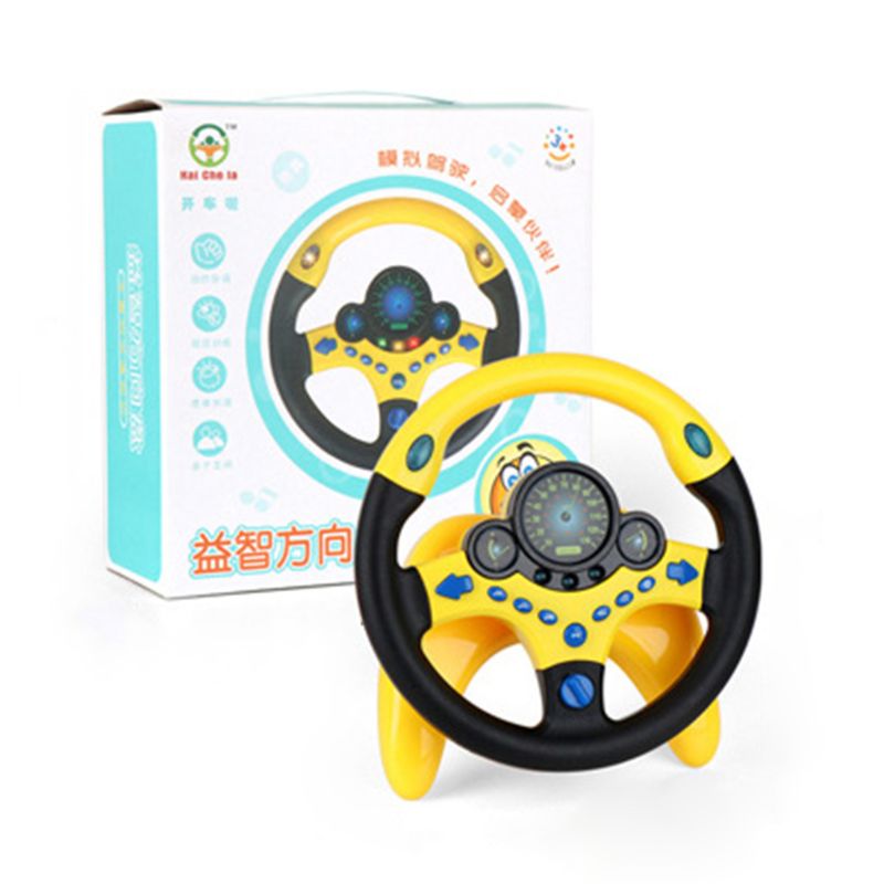 Kids Baby Racing Steering Wheel Infant Simulation Driver Role Play Acce: Yellow