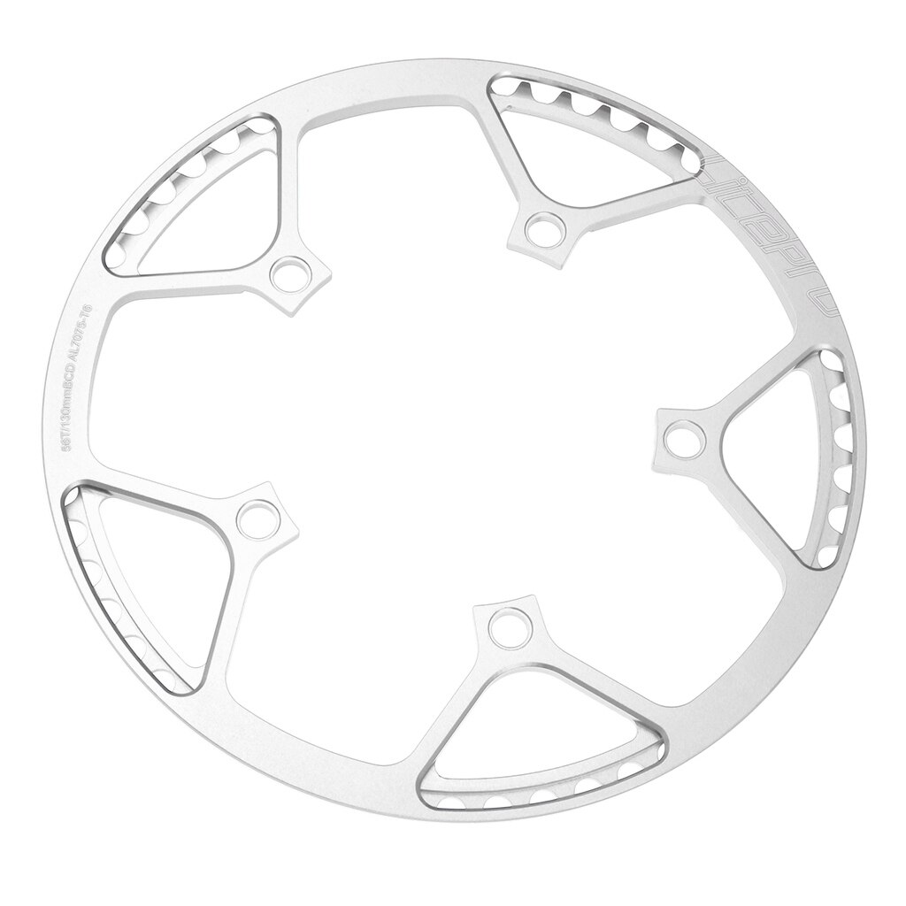 Bicycle Chainring Narrow Wide Chain Ring Sprockets Cranksets Guard Protector 130mm BCD - Bike Accessories: Silver 56T 