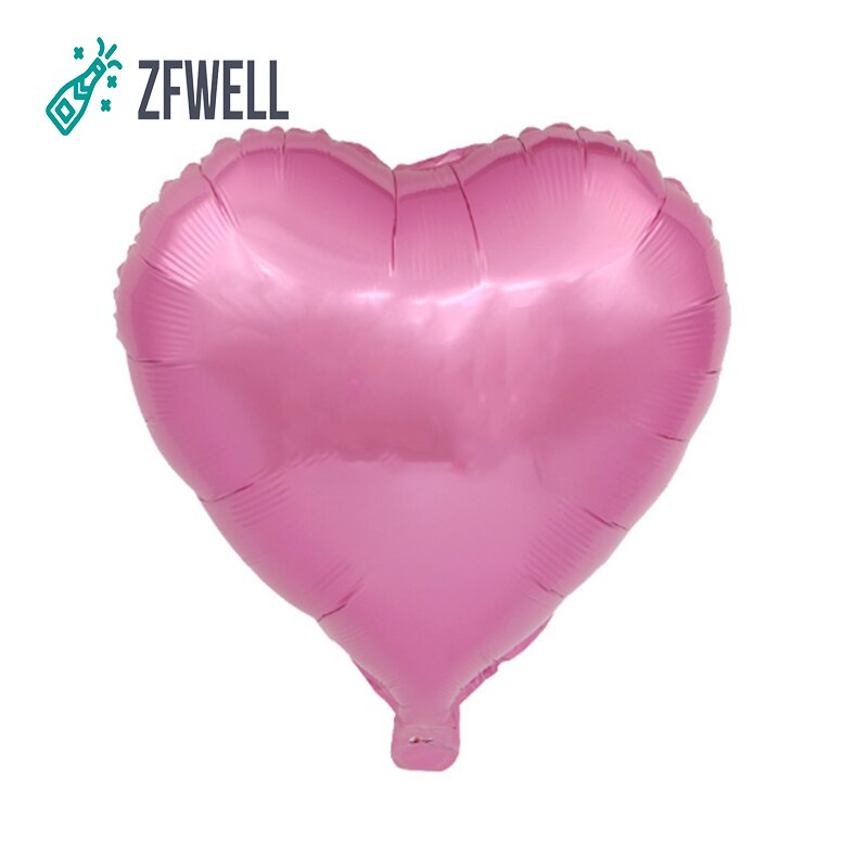 Zfwell 5 stk/parti 18- tommer hjerteformet aluminiumsballong brudekjole layout kjærlighetsballong valentinsdag festscene dekorasjon .9: Rosa