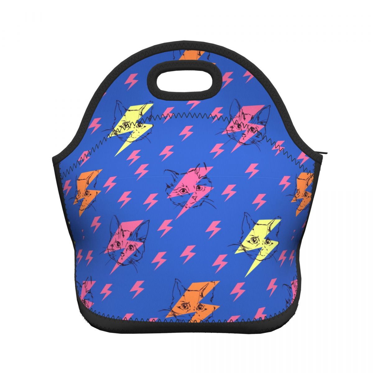 Fiambrera con forma de gato para niños, niñas y mujeres, bolsa organizadora para Picnic, Camping, frutas y bebidas: Black 4
