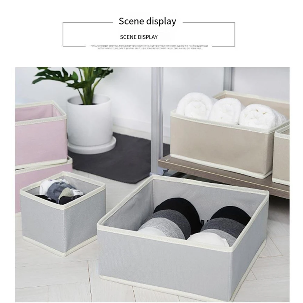 Schubladen-Organizer, 6 Stück/einstellen, Schlafzimmer-Schrank-Aufbewahrungsboxen, faltbarer Stoff-Schrank-Aufbewahrungskorb für Kleidung, Unterwäsche, BH, Socken