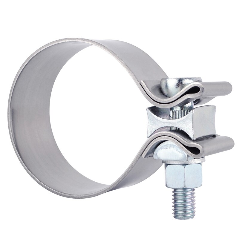 ESPEEDER 2.0 Inch High Strength Butt Joint Universal Stainless Steel Exhaust Clamp Band Kit 2'' Auto Turbo Pipe Clips