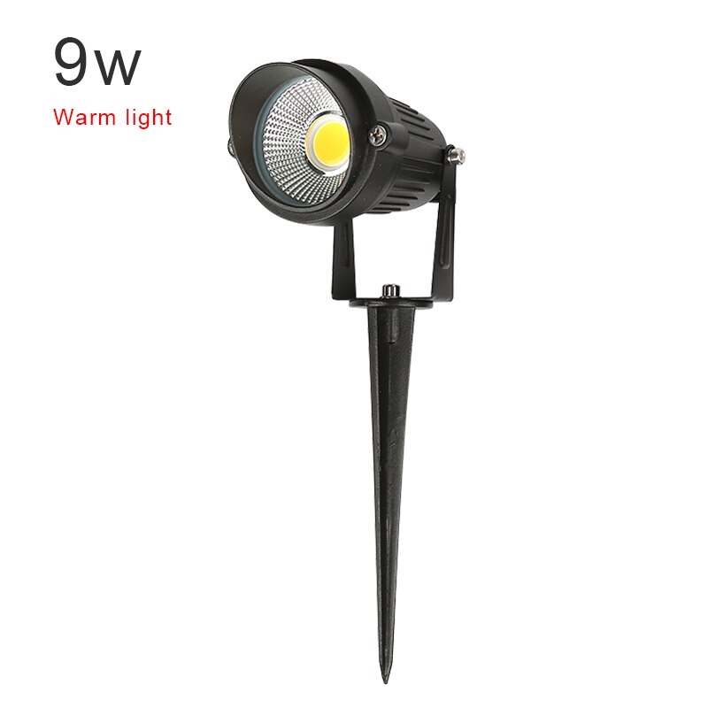 Outdoor Landscape LED Lighting 9/12W Waterproof Graden Lights COB Led Spotlights With Spiked Stand Waterproof Spot Bulbs !: EU warm 9W