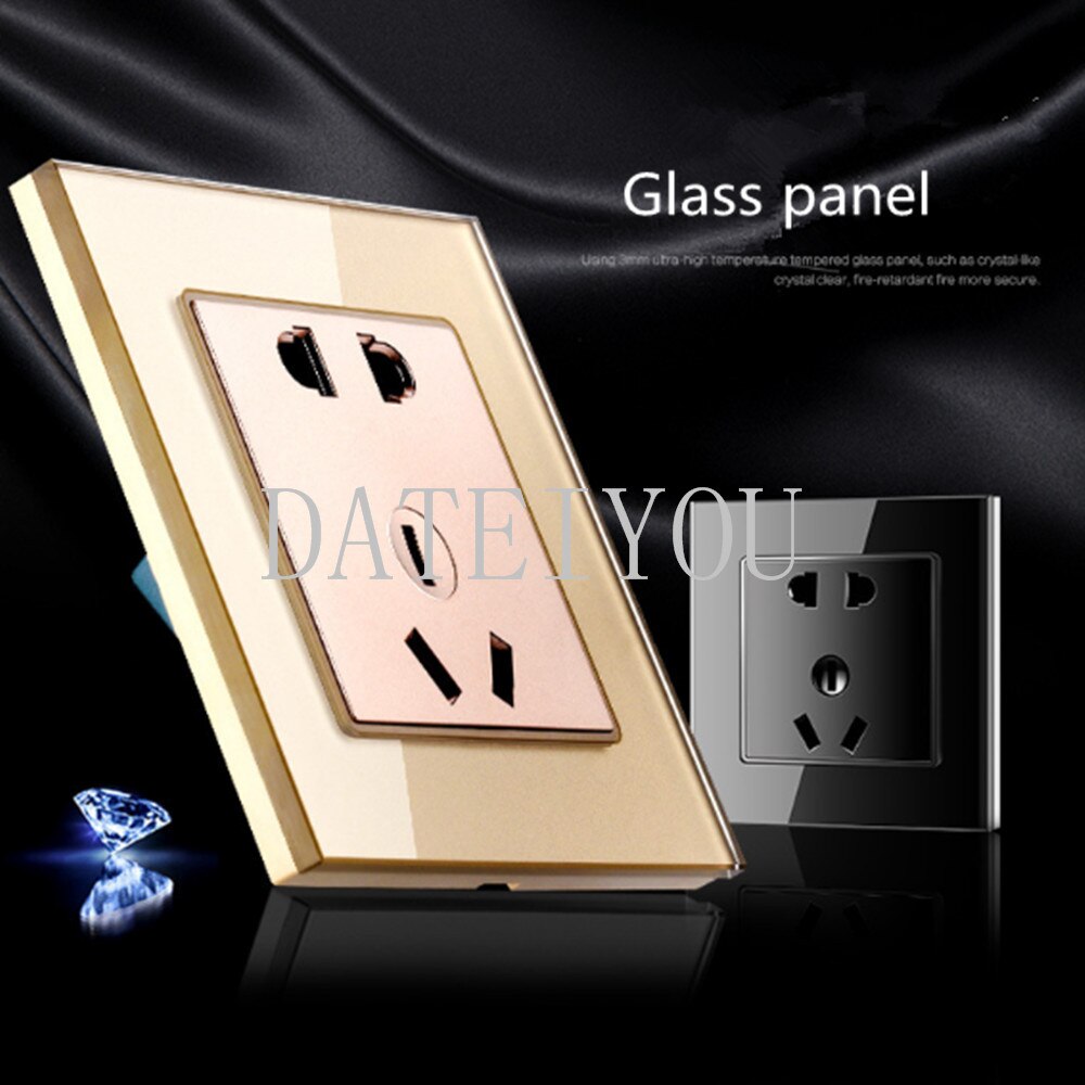 Glass panel socket panel 86 power switch socket Japanese three-hole American power socket US
