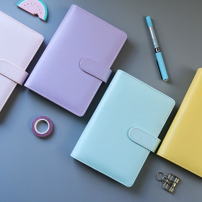 PU Leather A5 A6 Notebook Diary Schedule Book Planner Diary Loose-leaf Binder Cute School Supplies