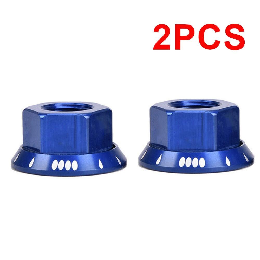 2Pcs Aluminum Bicycle Hub Nut M10 Fixed Gear Road Bolt ultralight,high intensity and rust resistance: Blue