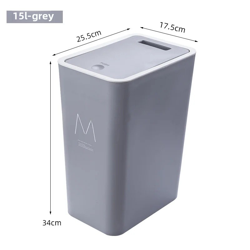 Kunststoff-Mülleimer mit großer Kapazität, Badezimmer-WC-Abfallbehälter, Heimgebrauch, Mülleimer, hygienisch, beliebtes Online-Produkt, Haushaltsbedarf: Lila / 20l