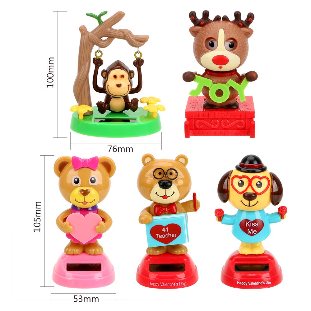 LEEPEE Leuke Dierlijke Vorm Auto Ornament Dashboard Decoratie Swing Cartoon Pop Zonne-energie Swingende Dansen Speelgoed Cadeau Voor Kinderen