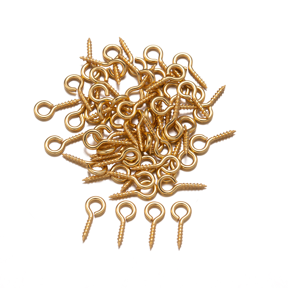 50 stuks roestvrij staal kleine schroef ogen pin borgtocht pin sluitingen haken voor doe-het-zelf half geboorde kralen hars sieraden oorbel maken vinden