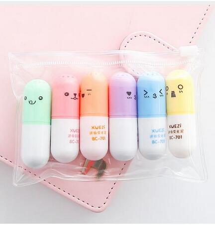 6 unids/lote lindo Punto de marcadores Kawaii 6 colores dibujo marcadores para el de los niños de la escuela: 2