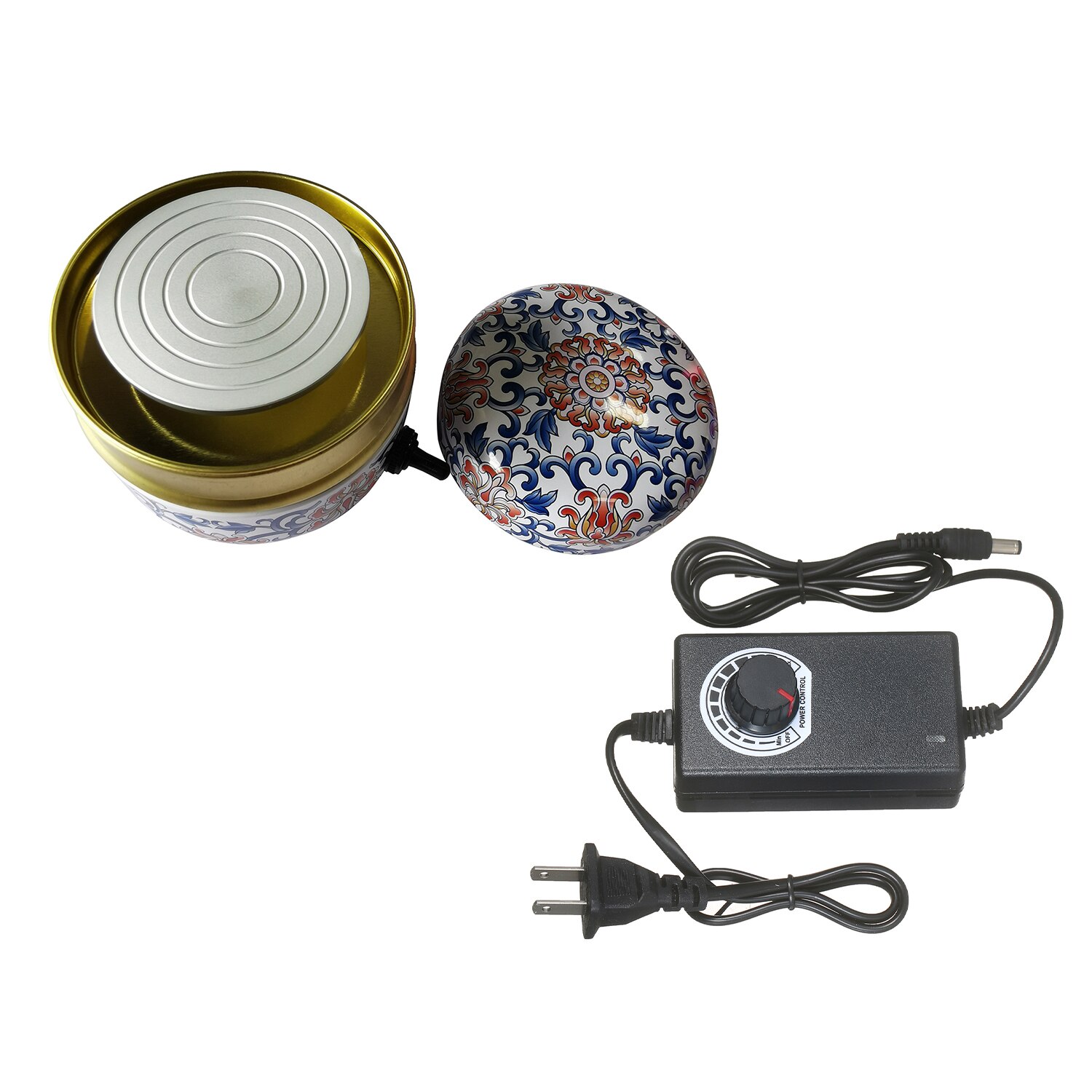 Mini Electric Pottery Wheel Portable Ceramic Machine with 6cm Turntable Clay Sculpting Wheel with Variable Speed and Clockwise: Fancy Flower US