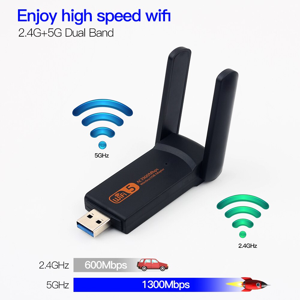 Adattatore USB Wifi doppio gruppo musicale 1900Mbps Dongle RTL8814 802.11ac Wi-Fi Senza Fili AC1900 USB 3.0 antenna per PC Del computer Portatile