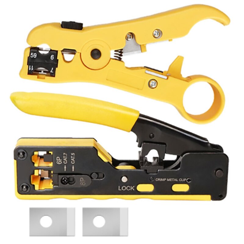 EZ Rj45 Pliers Crimper Cat5 Cat6 Cat7 Network Tool Rg Rj 45 Ethernet Cable Stripper Pressing Clamp Tongs Clip Rg45 Lan