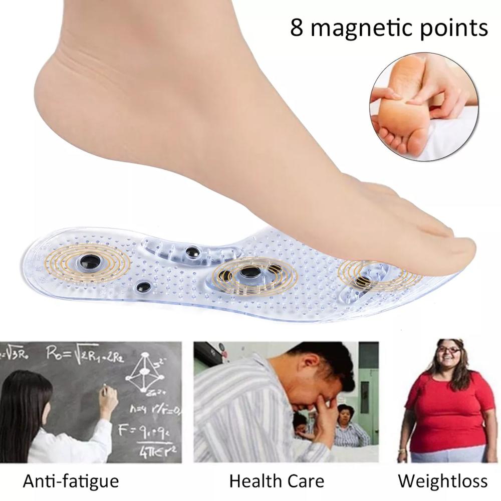 Magnetische Therapie Silikon Einlegesohlen transparent Abnehmen Einlegesohle Massage Fuß Pflege Schuh Pad Sohle unisex