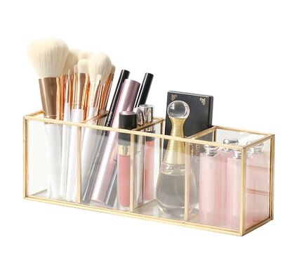 Make-up Kwasten Organizer Box Mascara Lipstick Stand Case Borstel En Liner Make Organizer Acryl Make-Up Tools: 4 Slots