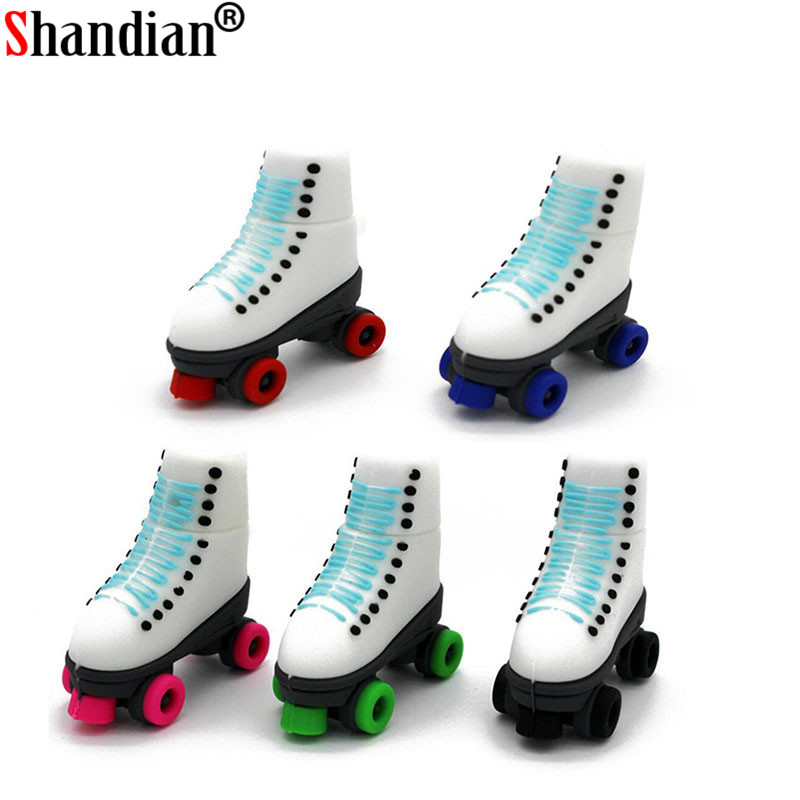 SHANDIAN patines Pen Drive USB pendrives genuino 4GB 16GB 32GB 64GB patines de rodillos zapatos USB flash disco memoria stick