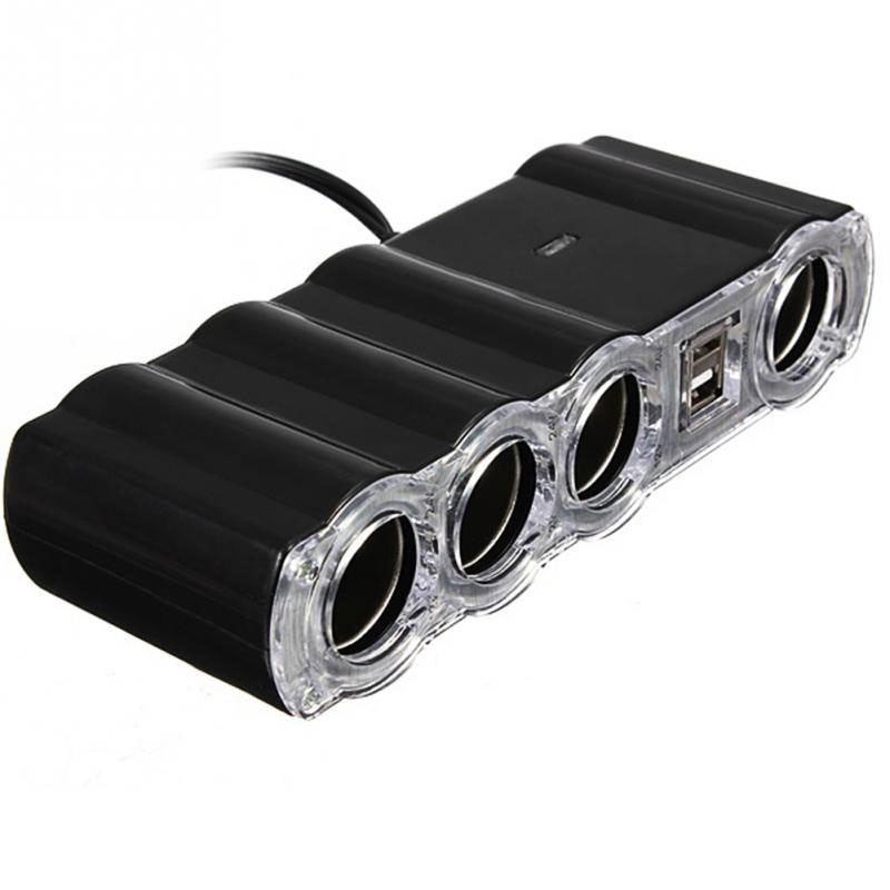 Auto Car Cigarette Lighter Splitter 4 Port in 1 Potable Multi Socket USB Plug Adapter Charger