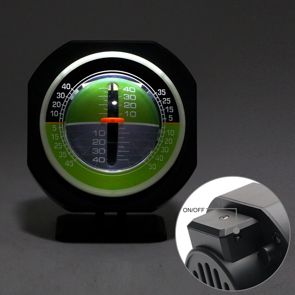 FORAUTO Car Vehicle Inclinometer Angle Inclinometer Gradient Auto Slope Meter Level High-precision Built-in LED Car Ornament