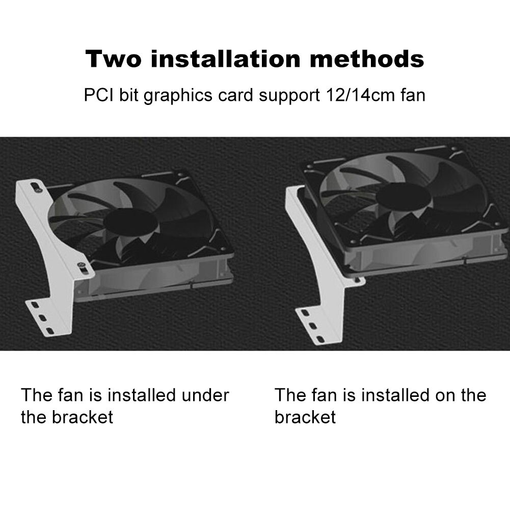 DIY Metal PCI Slot Cooling 12cm 14cm Easy Install For Video Card Computer Radiator Practical Mount Rack Fan Bracket Black