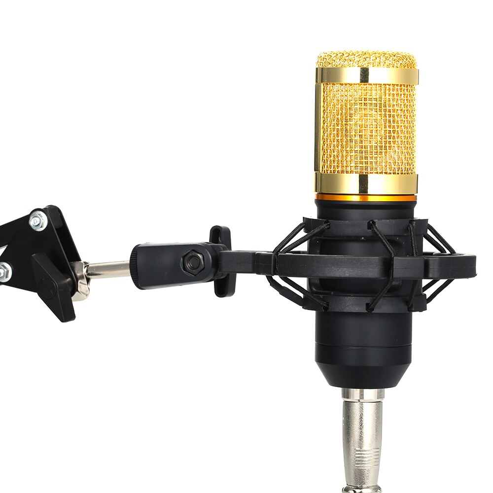 Multifunktionelt live lydkort og  bm800 suspension mikrofonsæt, der sender optagekondensatormikrofonsæt