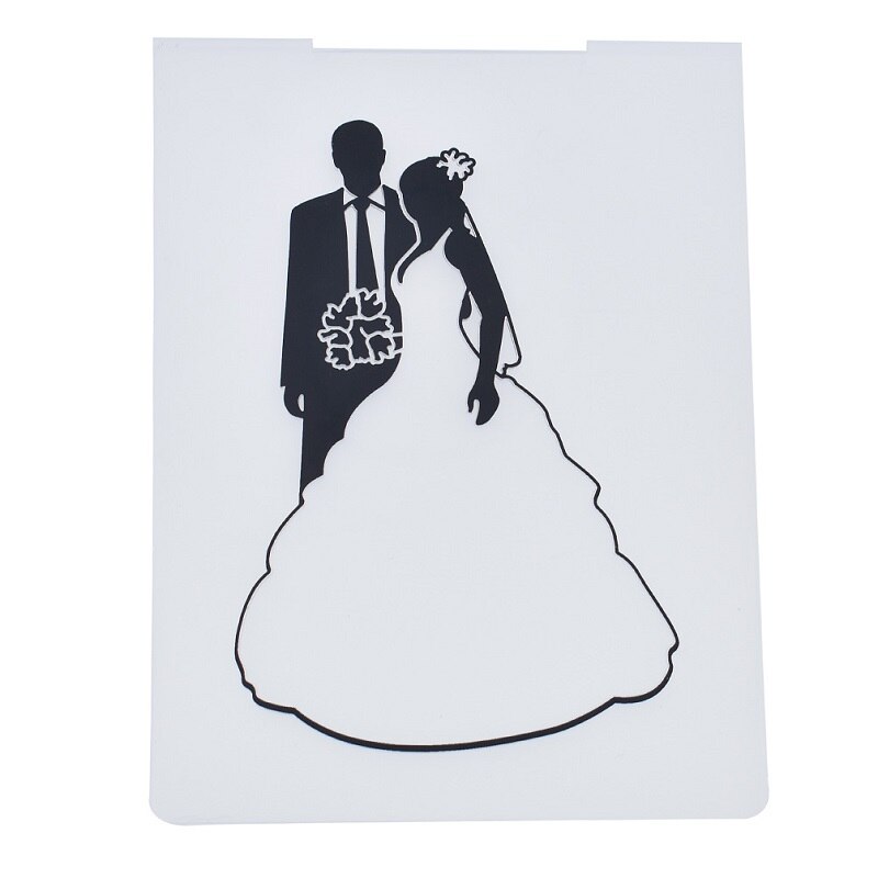 1PC Wedding Couples Plastic Embossing Folder DIY Making Paper Cards Craft Card Stencil Scrapbook Template