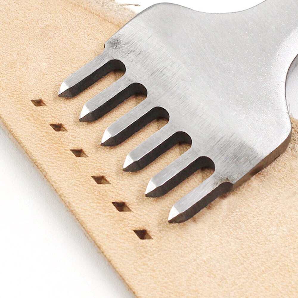 3/4/5/6mm Leather Craft Punching Hole Tool Leather Stitching Sewing Punches Stitching Punch 1+2+4+6 Prongs set